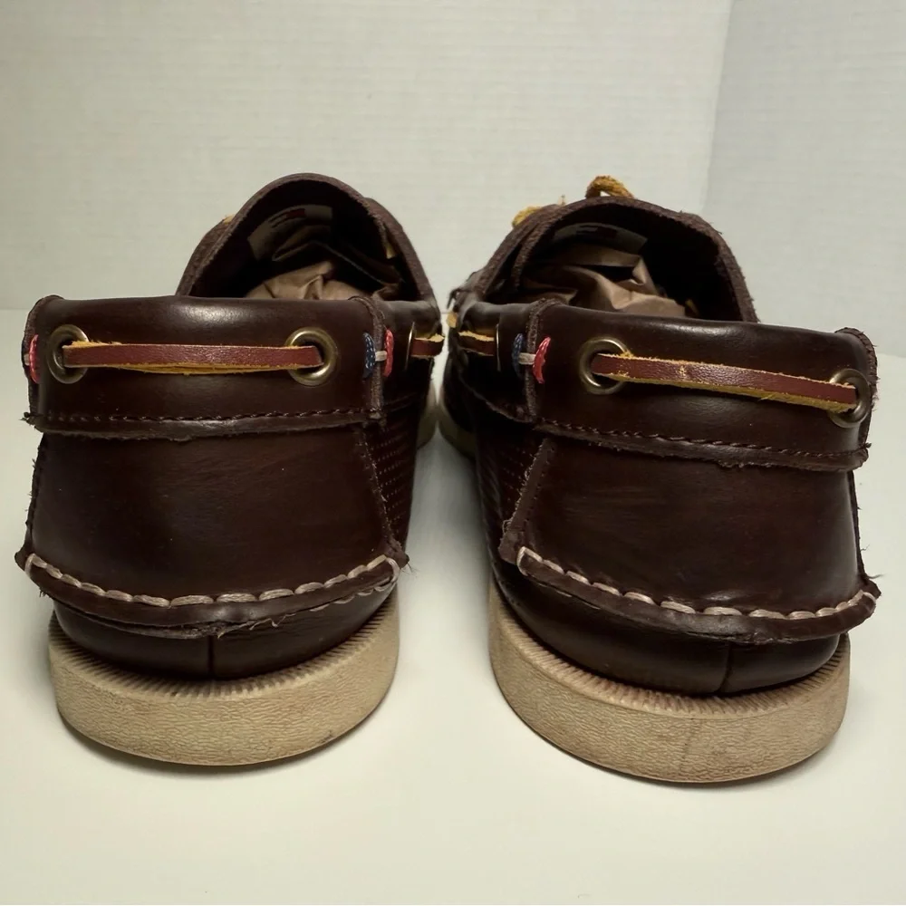 Tommy Hilfiger Bowman Apache Classic Boat Shoes Dark Brown Leather Mens Size 10